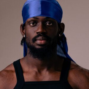 Blue silk durag
