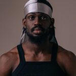 Two toned silver silk durag