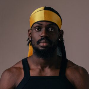Two toned yellow silk durag